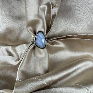 Handmade Silver Ring With Blue Lace Agate Gemstone Natural Stone Jewelry Size 7